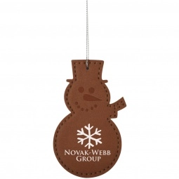 Leatherette Promotional Ornament - Snowman 