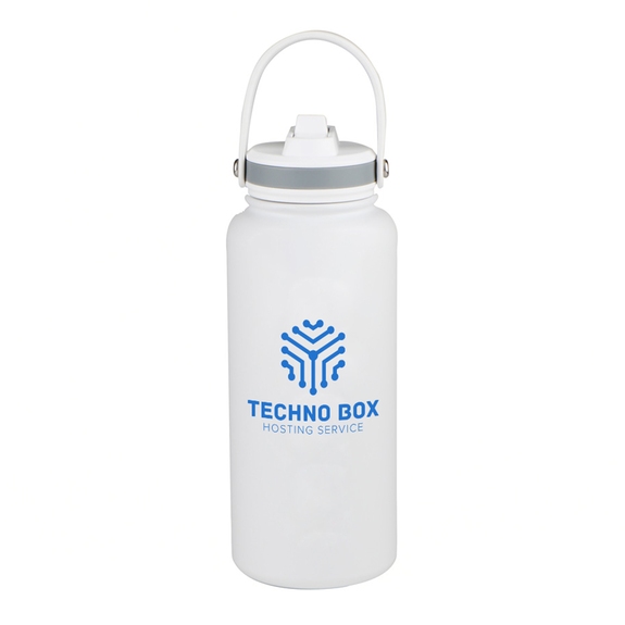 White Basecamp Ultra Tundra Custom Water Bottle w/ Lid - 32 oz.