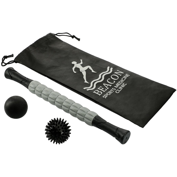 Black Oasis 3-Piece Massage and Recovery Branded Kit w/ Custom Bag