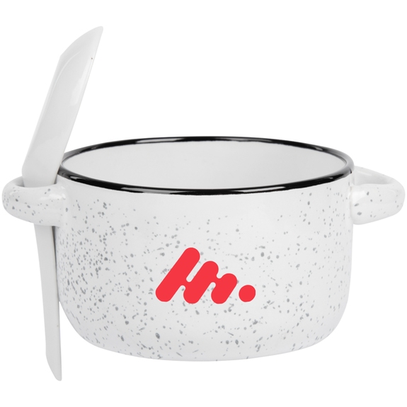 White - Campfire Promotional Soup Mug w/ Spoon
