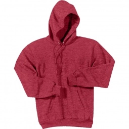 Heather Red Port & Company Custom Hooded Sweatshirt - Colors