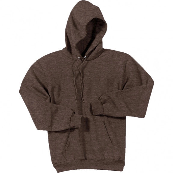 Heather Dark Chocolate Brown Port & Company Custom Hooded Sweatshirt Colors