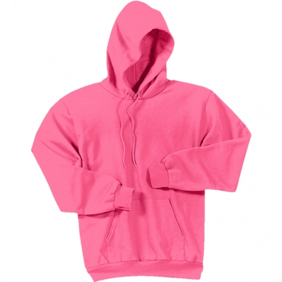 Neon Pink Port & Company Custom Hooded Sweatshirt - Colors