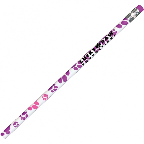 Violet to Pink Mood Paw Print Custom Pencil
