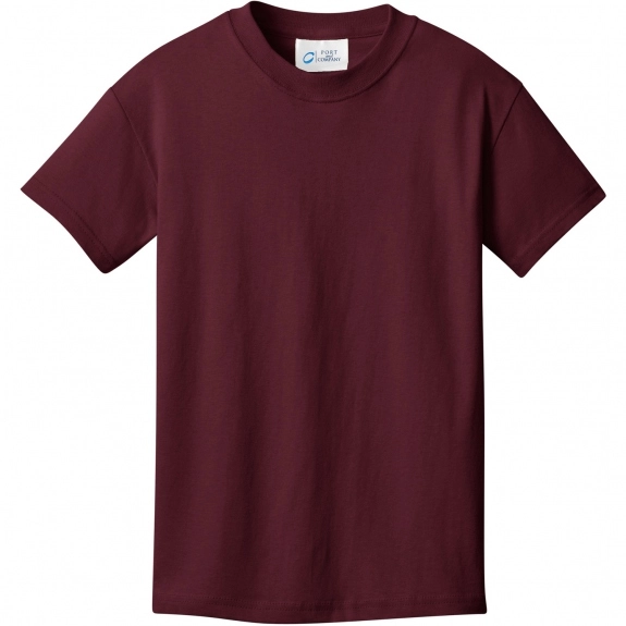 Athletic Maroon Port & Company Budget Custom T-Shirt - Youth - Colors