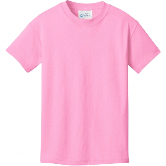 Candy Pink Port & Company Budget Custom T-Shirt - Youth - Colors