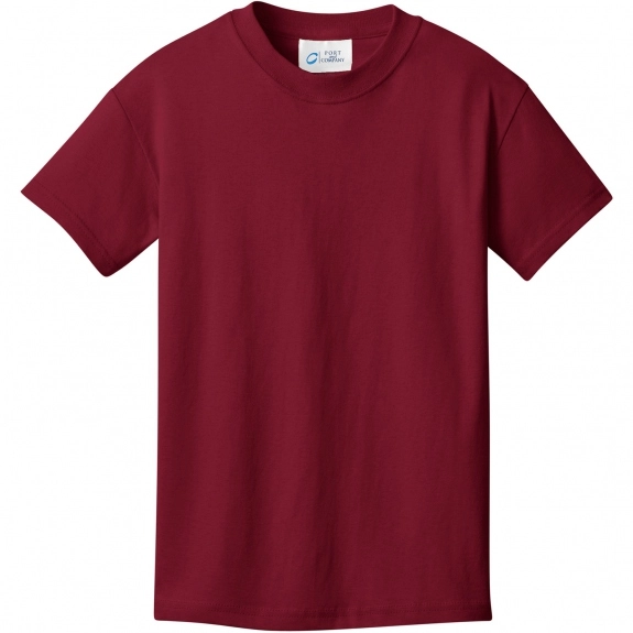 Cardinal Red Port & Company Budget Custom T-Shirt - Youth - Colors
