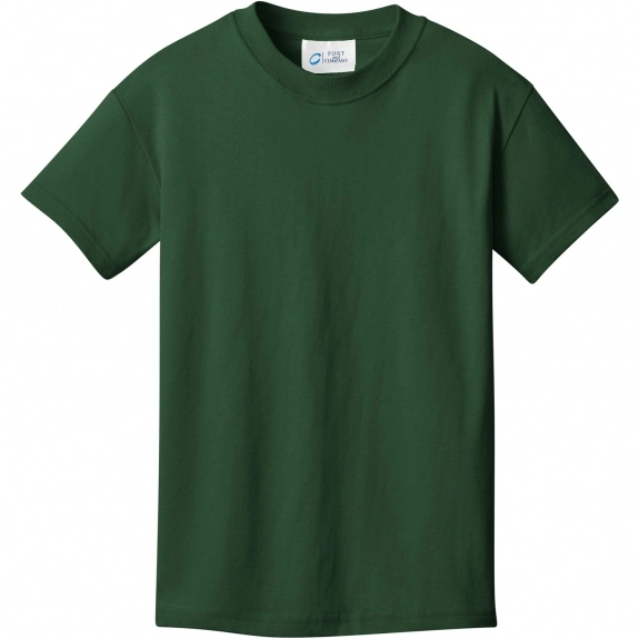 Dark Green Port & Company Budget Custom T-Shirt - Youth - Colors