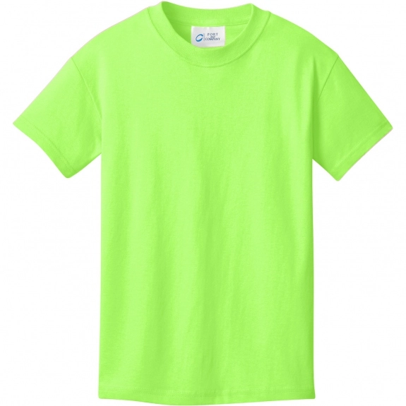 Neon Green Port & Company Budget Custom T-Shirt - Youth - Colors