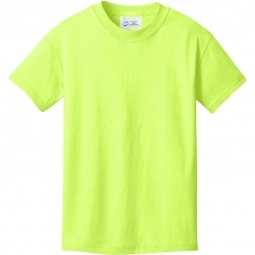 Neon Yellow Port & Company Budget Custom T-Shirt - Youth - Colors