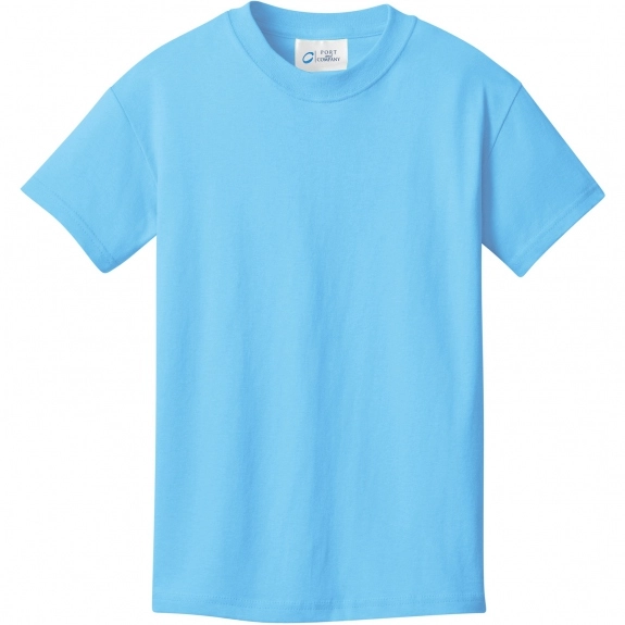 Aquatic Blue Port & Company Budget Custom T-Shirt - Youth - Colors