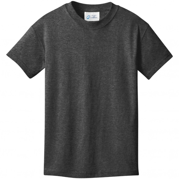 Dark Heather Grey Port & Company Budget Custom T-Shirt - Youth - Colors