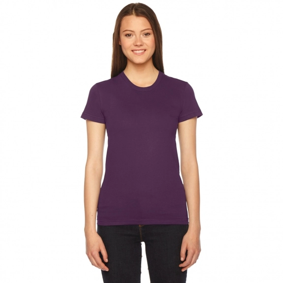 Eggplant Fine Jersey Customized T-Shirts by American Apparel - Women's