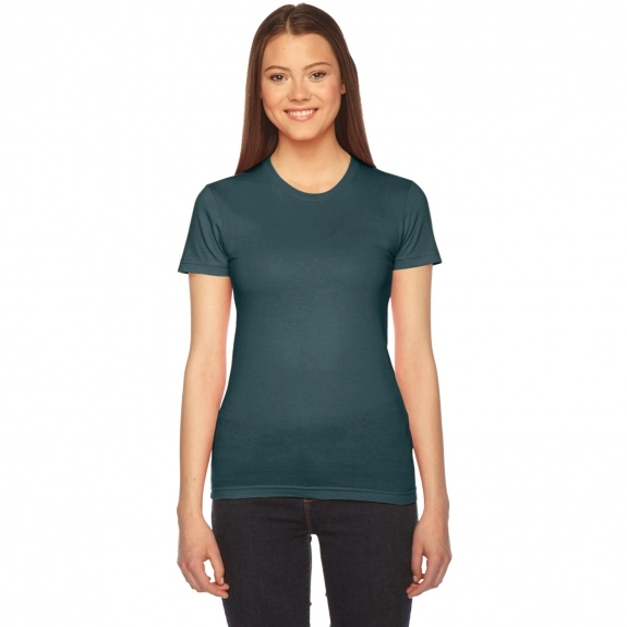 Forest Green Fine Jersey Customized T-Shirts by American Apparel - Women's