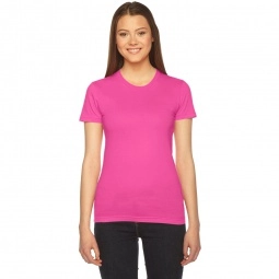 Fuchsia Fine Jersey Customized T-Shirts by American Apparel - Women's