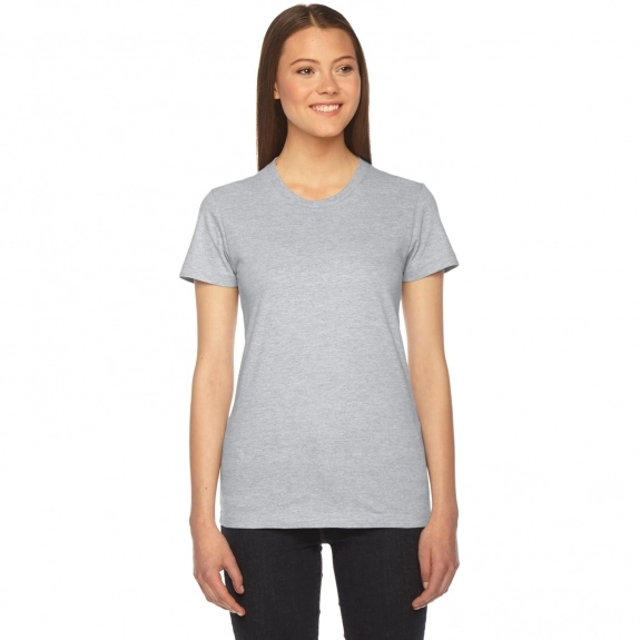 Heather Grey Fine Jersey Customized T-Shirts by American Apparel - Women's 