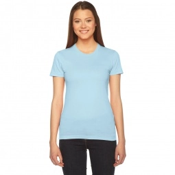 Light Blue Fine Jersey Customized T-Shirts by American Apparel - Women's