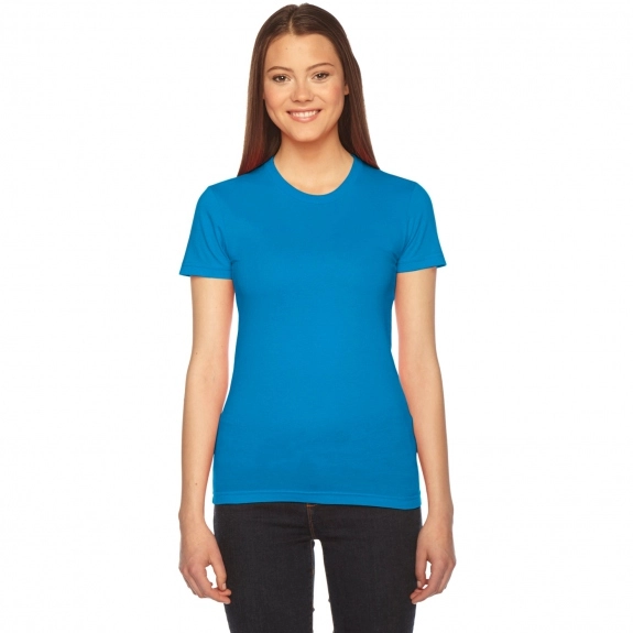 Teal Fine Jersey Customized T-Shirts by American Apparel - Women's - Colors