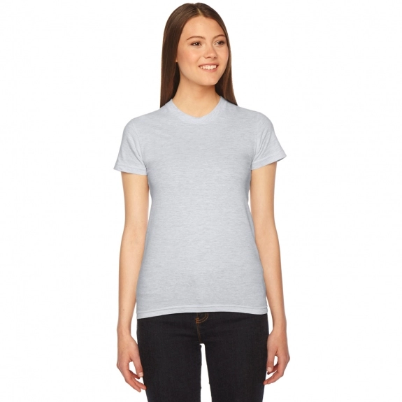 Ash Grey Fine Jersey Customized T-Shirts by American Apparel - Women's