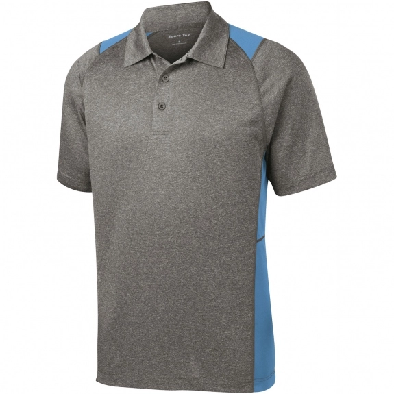 Carolina Blue Sport-Tek Heather Colorblock Contender Custom Polo Shirts 