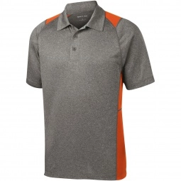 Deep Orange Sport-Tek Heather Colorblock Contender Custom Polo Shirts 