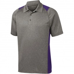 Purple Sport-Tek Heather Colorblock Contender Custom Polo Shirts 