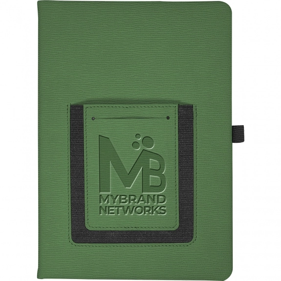 Hunter Green - Textured Faux Leather Custom Journal w/ Phone Pocket