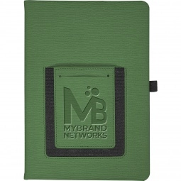 Hunter Green - Textured Faux Leather Custom Journal w/ Phone Pocket