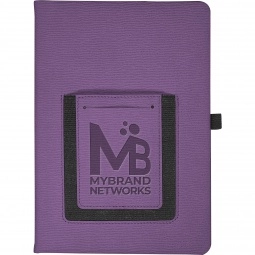 Purple - Textured Faux Leather Custom Journal w/ Phone Pocket