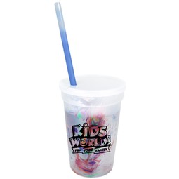 Frosted to blue - Mood Color Changing Custom Rainbow Confetti Cup - 17 oz.