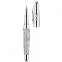 Silver Bettoni Armour Woven Steel Promotional Rollerball Pen