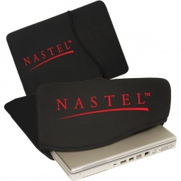 Black Reversible Neoprene Custom Imprinted Laptop Sleeve - 15"