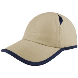 Khaki/Navy Microfiber Unstructured Embroidered Promotional Cap
