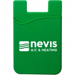 Green Adhesive Silicone Custom Cell Phone Wallet