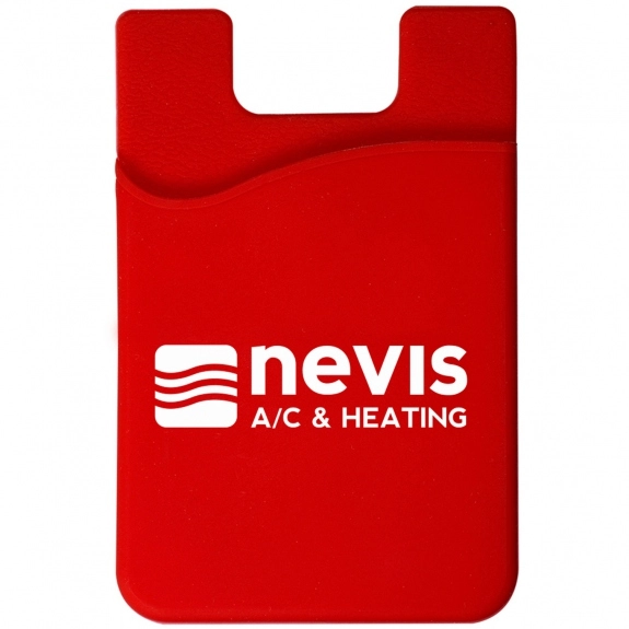 Red Adhesive Silicone Custom Cell Phone Wallet