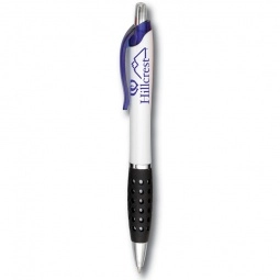 Blue Hourglass Custom Pen w/ Grip - White Barrel