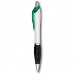 Green Hourglass Custom Pen w/ Grip - White Barrel