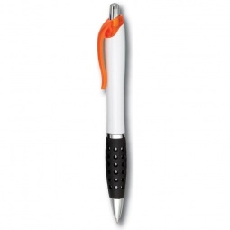 Orange Hourglass Custom Pen w/ Grip - White Barrel