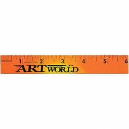 Orange to Yellow Color Changing Wooden Promotional Rulers - 6"