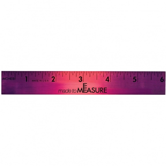 Violet to Pink Color Changing Wooden Promotional Rulers - 6"