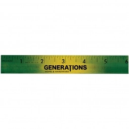 Green to Yellow Color Changing Wooden Promotional Rulers - 6"