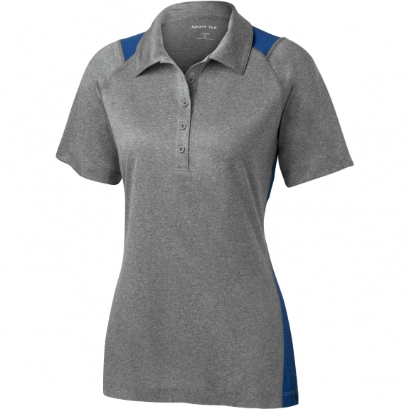 True Royal Sport-Tek Heather Colorblock Contender Custom Polo Shirts