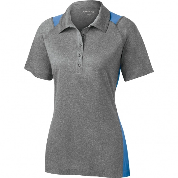 Carolina Blue Sport-Tek Heather Colorblock Contender Custom Polo Shirts
