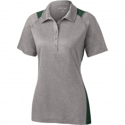 Forest Green Sport-Tek Heather Colorblock Contender Custom Polo Shirts