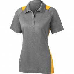 Gold Sport-Tek Heather Colorblock Contender Custom Polo Shirts