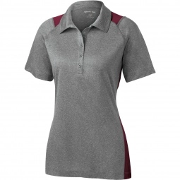 Maroon Sport-Tek Heather Colorblock Contender Custom Polo Shirts