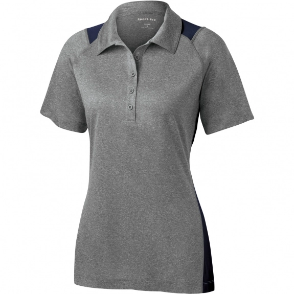 True Navy Sport-Tek Heather Colorblock Contender Custom Polo Shirts