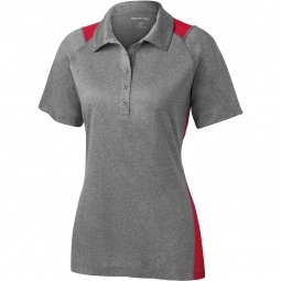 True Red Sport-Tek Heather Colorblock Contender Custom Polo Shirts