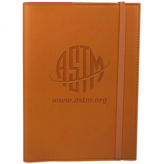 Orange - Soft Faux Leather Custom Refillable Journal - 6.25"w x 8.5"h