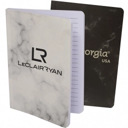 Marble Softcover Lined Custom Journal w/ Bookmark - 5"w x 7"h